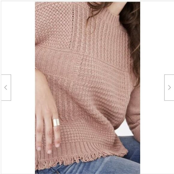 Madewell Vintage Pink Merino Wool Blend Stitchmix Pullover Sweater-Size S - Picture 2 of 11